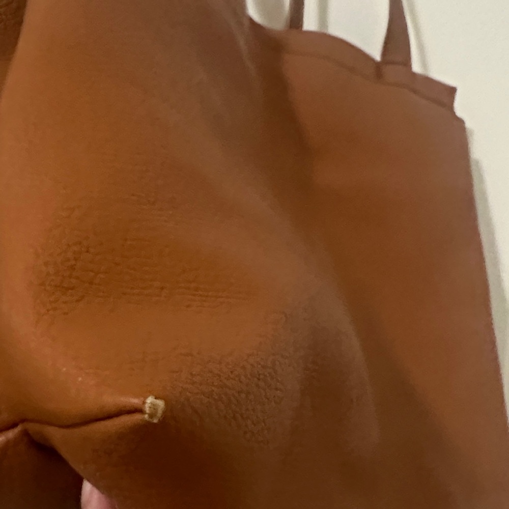 COLAB Tan Pebbled Vegan Leather Tote with Double Straps - Picture 6 of 16